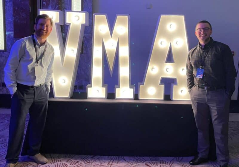 Craig and Liam with the VMA sign