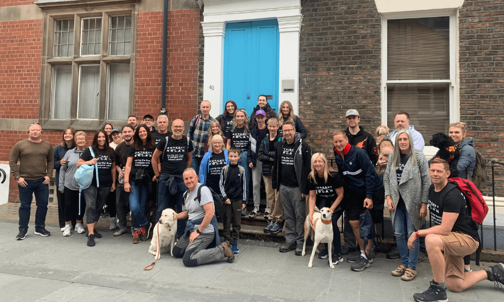 The IGNIFI team with their friends and family ready for the walk in memory of Claire