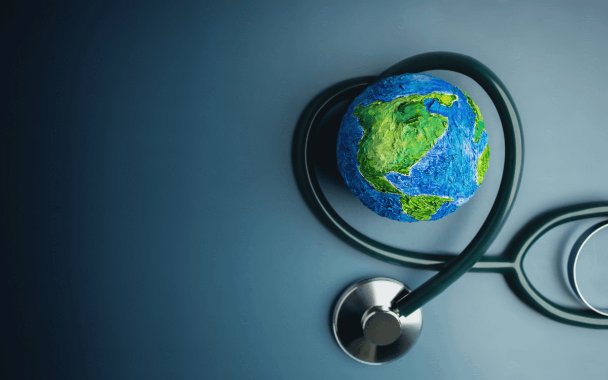 Globe and stethoscope