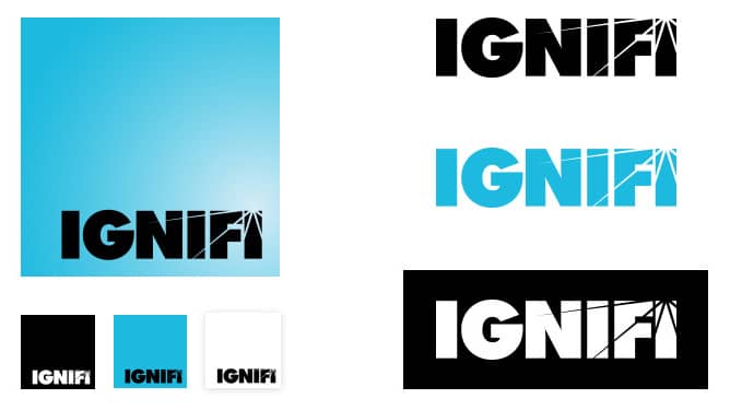 Images showing the IGNIFI logo evolution