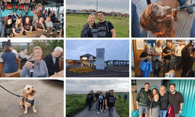 A collage of images from the 2023 walk for Claire raising funds for Antony Nolan